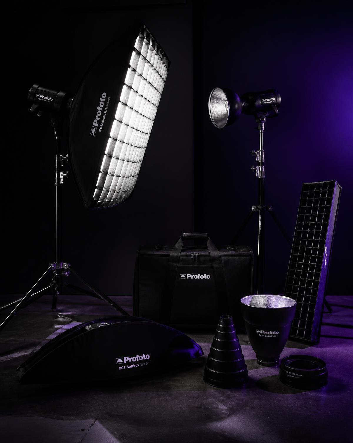 Dettaglio delle luci professionali Godox e Nanlite