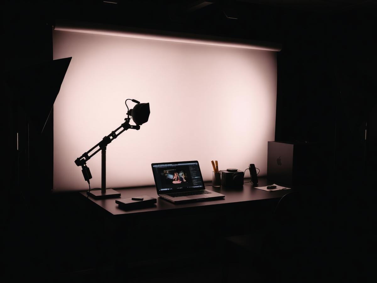 Area workflow con scrivania e monitor